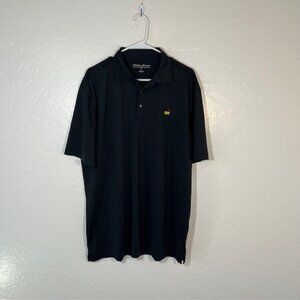 Masters Golf Polo Mens Large Agusta National Black Athletic Stretch Solid